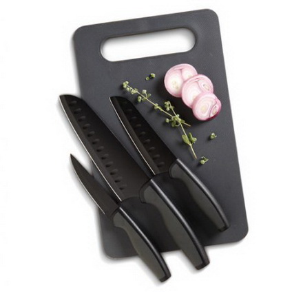 GT-C44 3pcs porcelain cutlery with cutting board